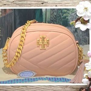 Tory Burch Kira Chevron Camera Crossbody Bag Pink